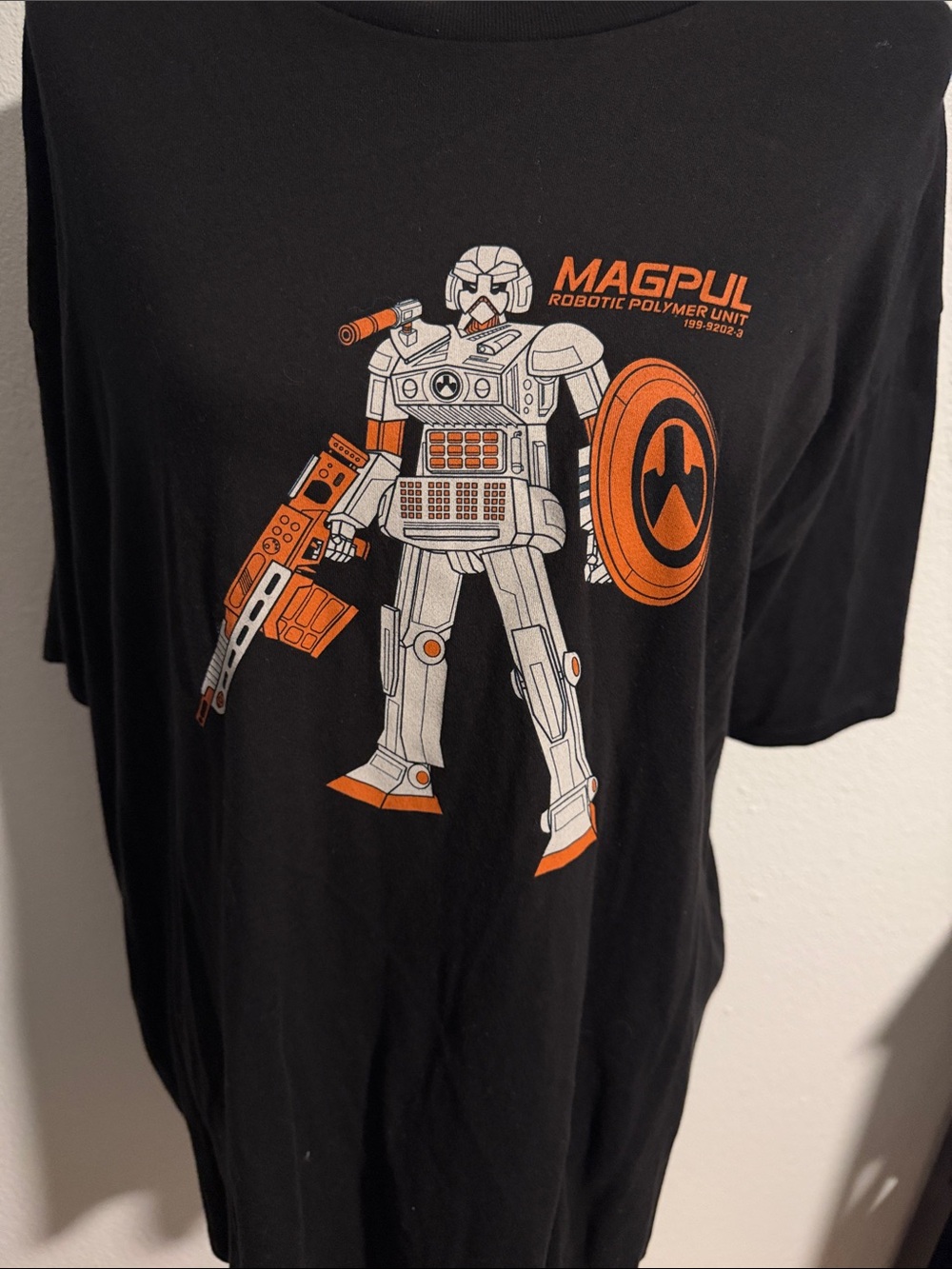 Magpul Black Short Sleeve Graphic Tee - Orange/White Robot Design